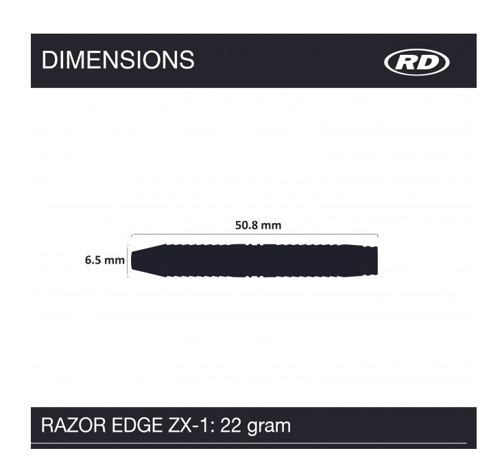 RED DRAGON RAZOR EDGE ZX1, 22G STEEL TIP DARTS