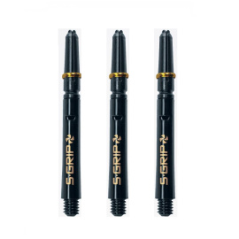 Supergrip Spin Medium Dart Shafts – Black/Gold